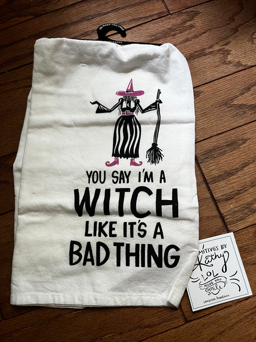 witch towel, holiday towel 