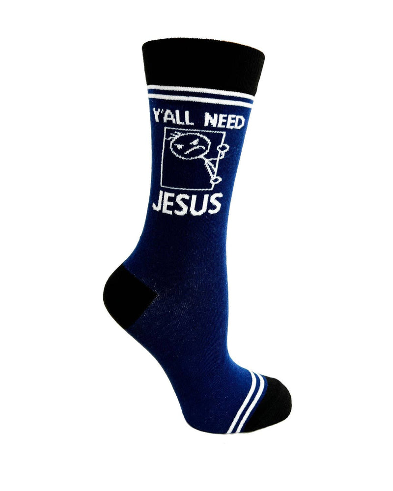 Y’all Need Jesus - Hey Now Unisex Crew Socks