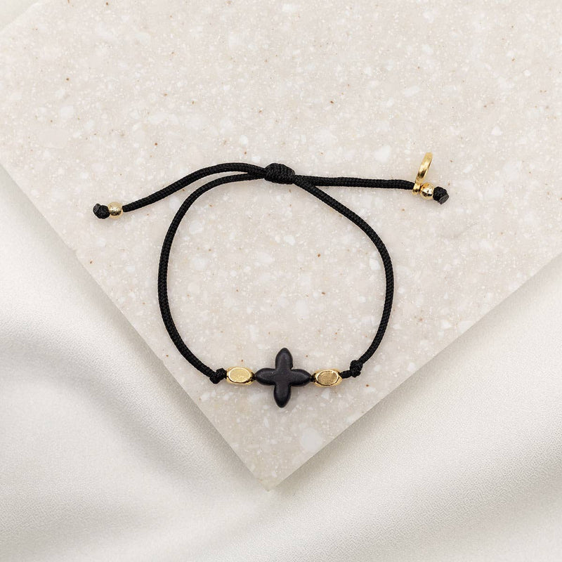 My Saint My Hero - Simply Faith Bracelet-Black / Gold