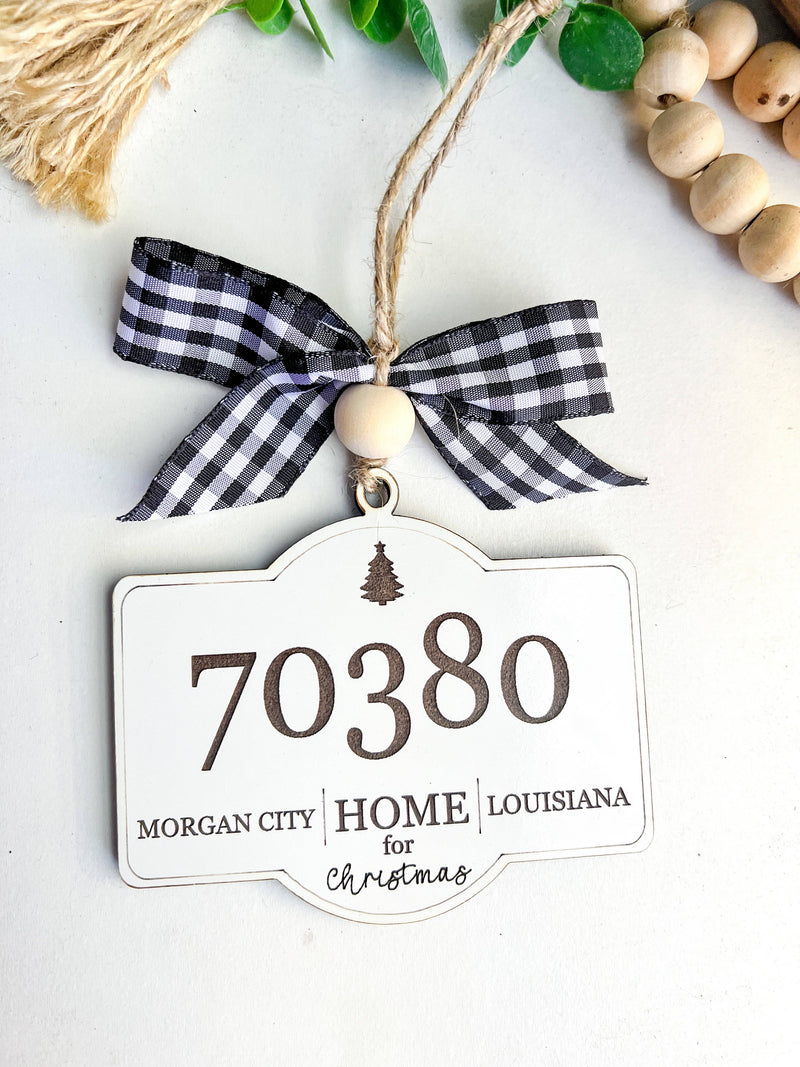 Zip Code Christmas Ornament Custom City & State
