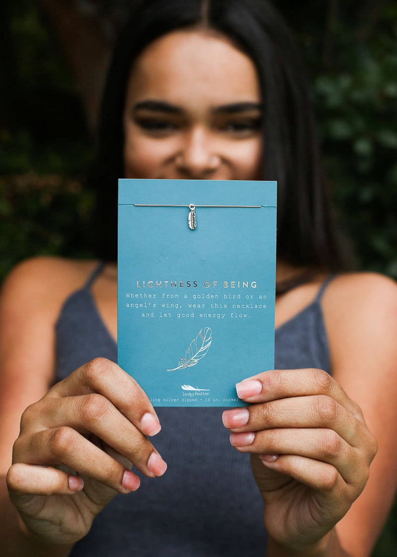 Lucky Feather - New Moon Silver Necklace - LIGHTNESS/FEATHER