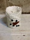 Snowman Bumpy White Moving Flame LED Candle 3in by 4in