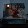 Highland Cow Bath 10x10 Lighted Fiber Optic Canvas