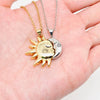 Sun and Moon's Kiss: Romantic Couple's Pendant Necklace