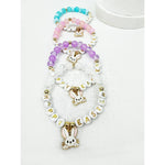 Happy Easter Bunny Charm Stretch Bracelets