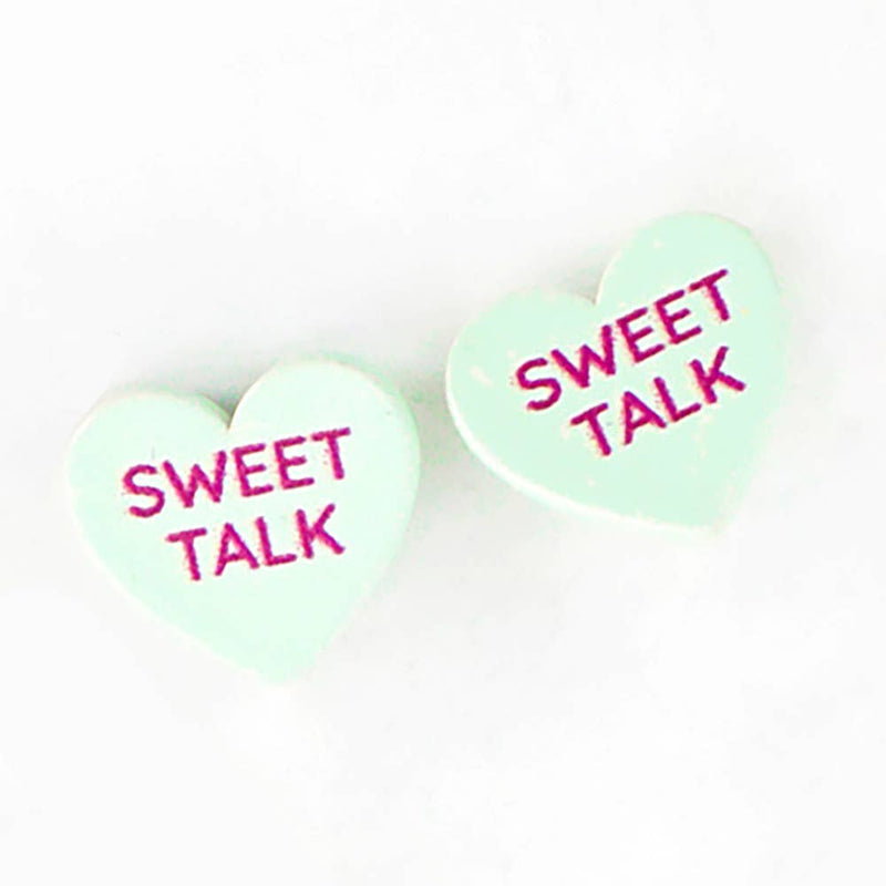 Wona Trading, Inc. - Sweet Talk Message Heart Stud Earrings