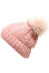Women's Fuzzy Cable Knit Sherpa Lined Beanie Hat