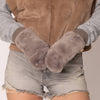 Solid Faux Fur Mitten Gloves