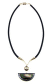 Black Shell Leather Necklace