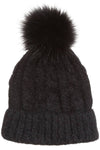 Women's Fuzzy Cable Knit Sherpa Lined Beanie Hat