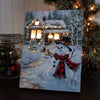 Cottage in the Snow 8x6 Lighted Tabletop Canvas