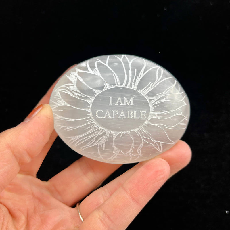 Empowering Selenite Palm Stones