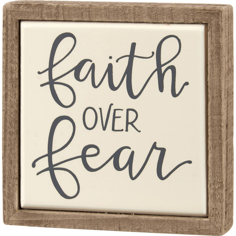 Faith Over Fear Box Sign Mini