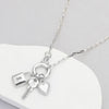 Wona Trading, Inc. - Stone Paved Key Metal Lock Heart Charms Pendant Necklace