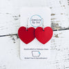 Heart Earrings (Medium): Red