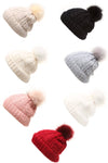 Women's Fuzzy Cable Knit Sherpa Lined Beanie Hat