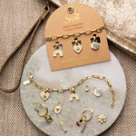 Scout Curated Wears - Interchangeable Charm Earring - Aqua Terra/Peace/Gold