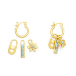 Scout Curated Wears - Interchangeable Charm Earring - Aqua Terra/Peace/Gold