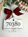Zip Code Christmas Ornament Custom City & State