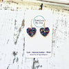 Heart Earrings Jewel Tone Glitter