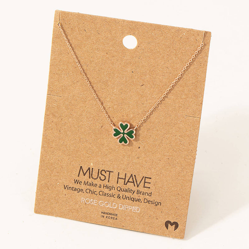 Green Clover Charm Necklace