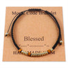 Morse Code Hand-woven Wooden Bead Bracelets
