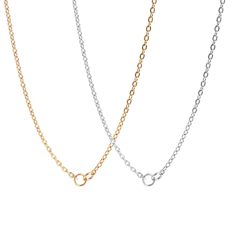 WJW - 18K Gold PVD Stainless Steel Loop Connector Chain Necklace