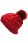 Women's Fuzzy Cable Knit Sherpa Lined Beanie Hat