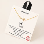 CZ Gold Dipped Cross Necklace
