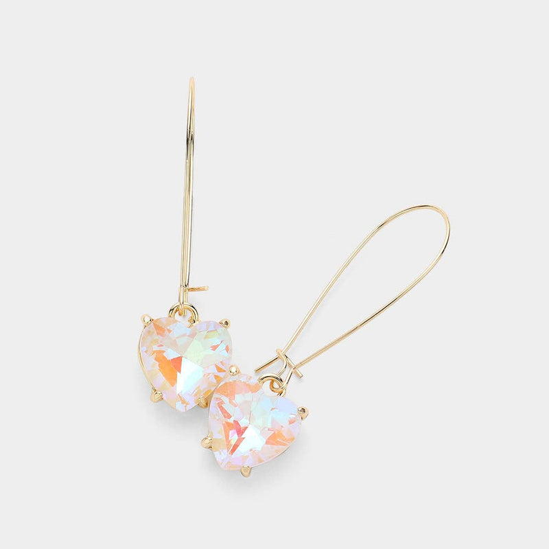 Wona Trading, Inc. - Heart Stone Cluster Dangle Earrings