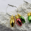 Red and Green Bulb Christmas Earrings