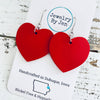 Heart Earrings (Medium): Red