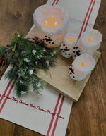Snowman Bumpy White Moving Flame LED Candle 3in by 4in