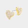 Wona Trading, Inc. - Crystal Rhinestone Paved Heart Stud Earrings