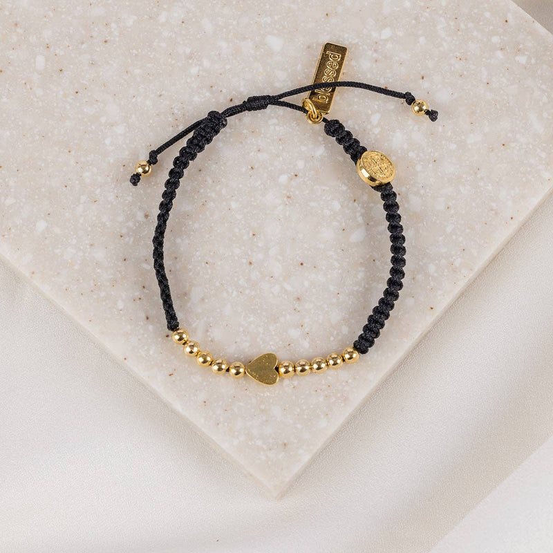 Sisters of the Heart Woven-Black/Gold