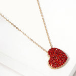 Wona Trading, Inc. - Crystal Paved Heart Pendant Necklace