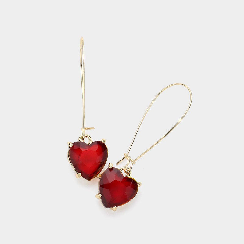 Wona Trading, Inc. - Heart Stone Cluster Dangle Earrings