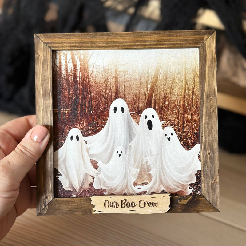 Ghost Family of 5 Framed Sign