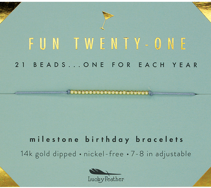 Milestone Birthday Bracelet - GOLD - Twenty-One