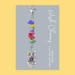 Owl - Wish Charms - Keepsake Clip on Charm with Gemstones