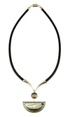 Black Shell Leather Necklace