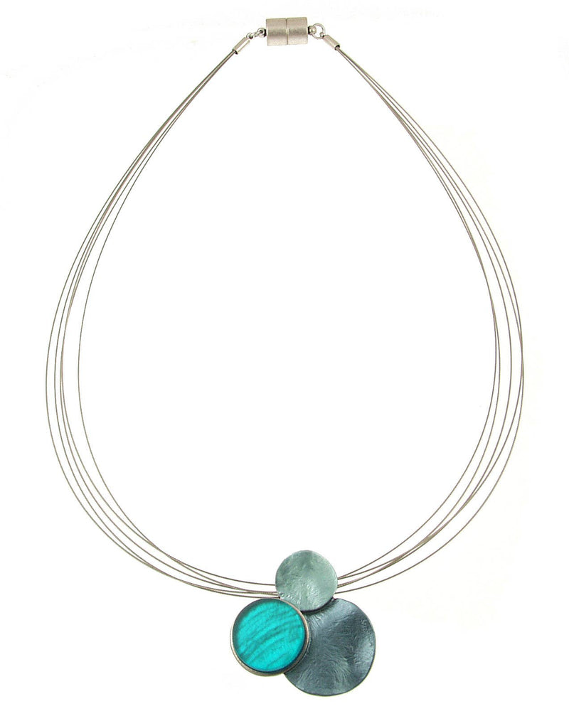 Origin Jewelry - Three circles pendant with shell and enamel