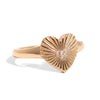 WJW - 18K Gold PVD Stainless Steel Cubic Zirconia Sunburst Heart Ring