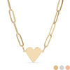 WJW - Stainless Steel Gold Heart Paperclip Necklace for Engraving