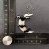 Halloween Bats Under The Moonlight Acrylic Dangle Earrings - GT