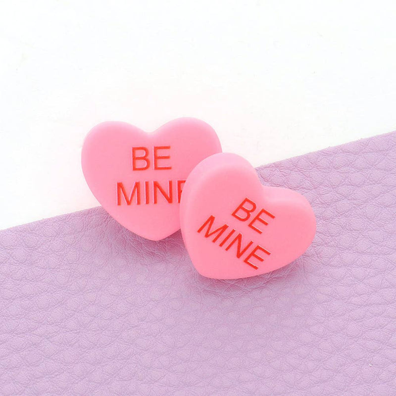 Wona Trading, Inc. - BE MINE Message Heart Stud Earrings