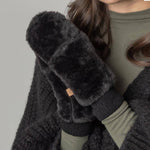 Solid Faux Fur Mitten Gloves