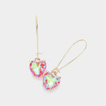 Wona Trading, Inc. - Heart Stone Cluster Dangle Earrings