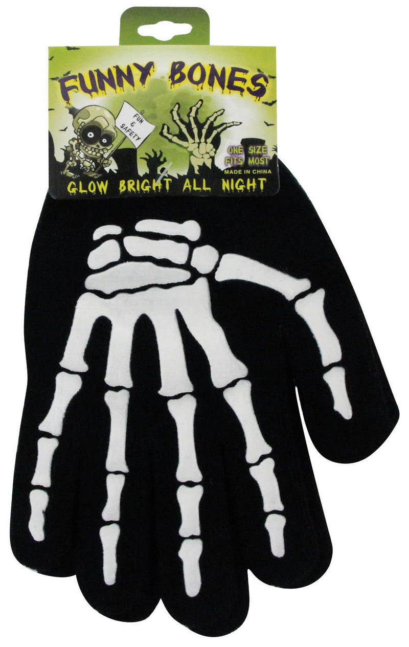 Funny Bones Ghoulish Glow In The Dark Gloves