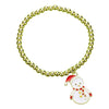 Stainless Steel Enamel Christmas Snowman Charm Bracelet